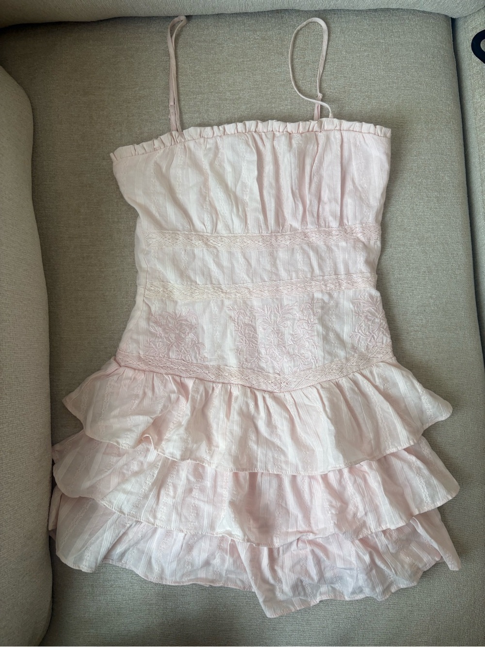 Altar'd State Baby Pink Ruffled Dress